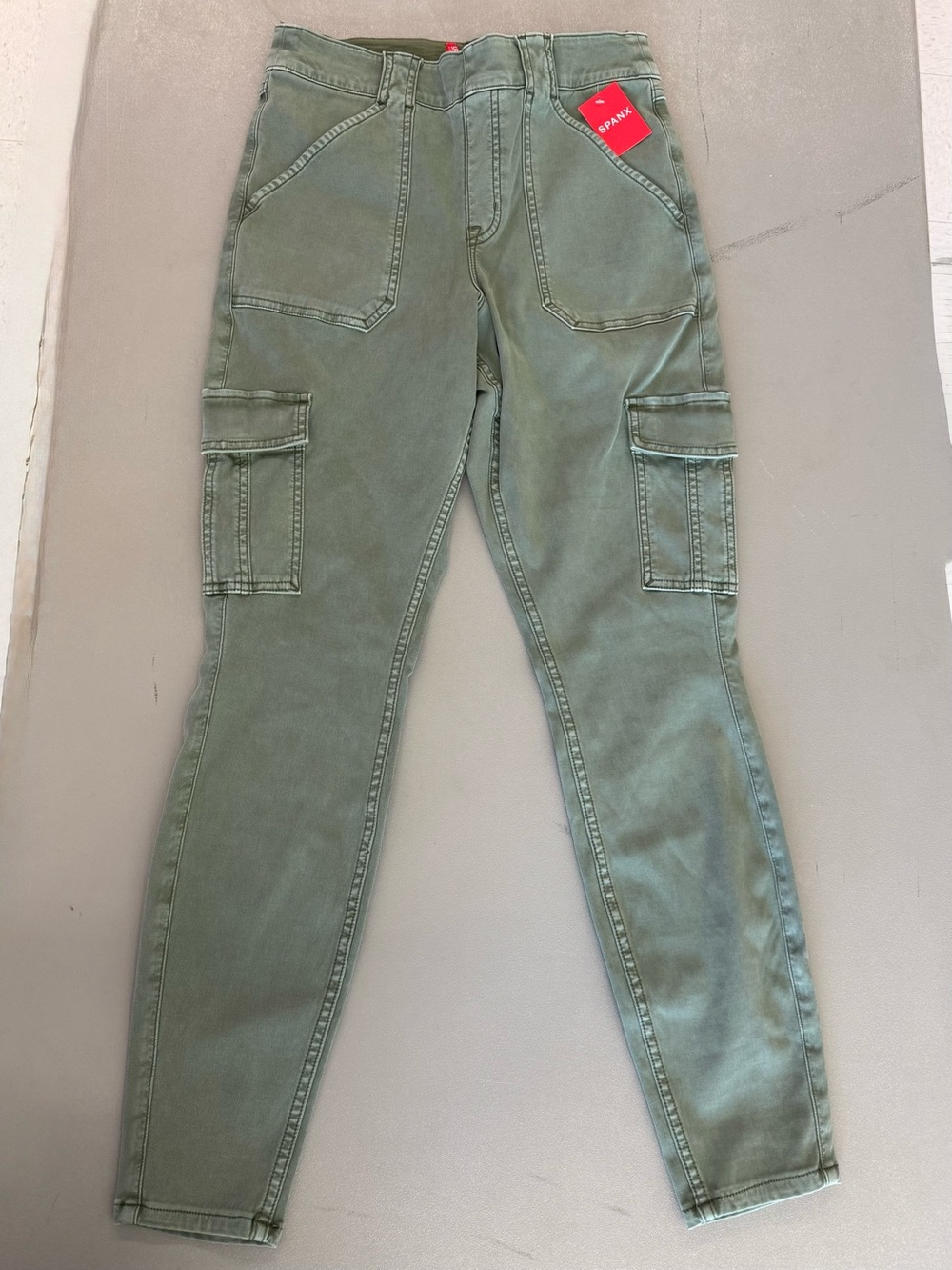 NWT Spanx Stretch Twill Cargo Pants Soft Sage Large